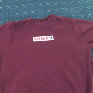 Maroon “Just do it” sweater (Size Xl) Used!